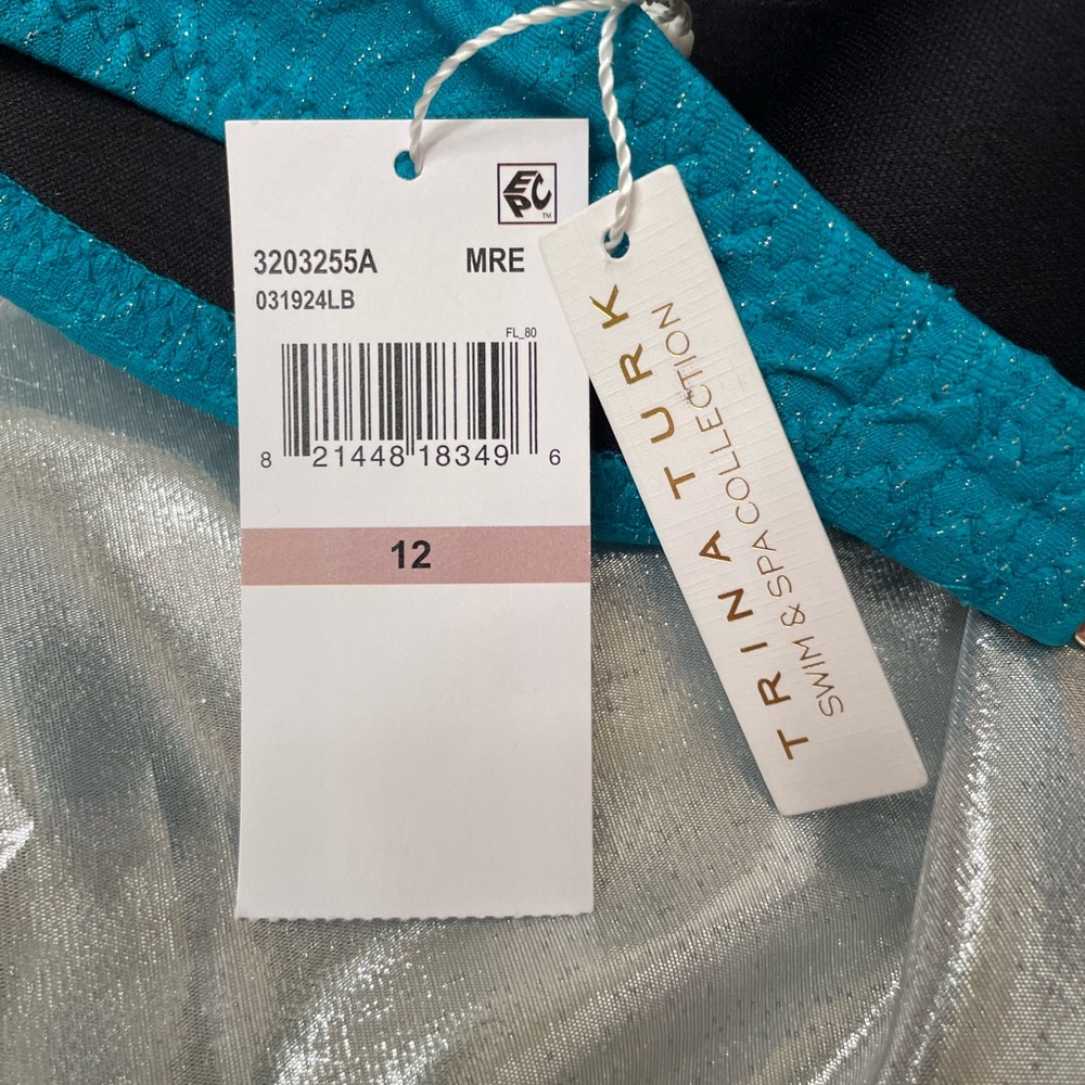 Trina Turk Swim Top Bikini Top Turquoise ๐๏ธ NWT ๐๏ธ Size 12 ๐๏ธ - Picture 6 of 8
